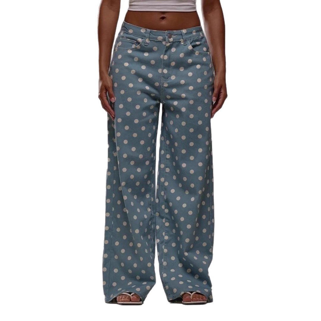 Damen weite Polka-Dot Palazzo-Hosen mit high-waist Schnitt Echo Archiv