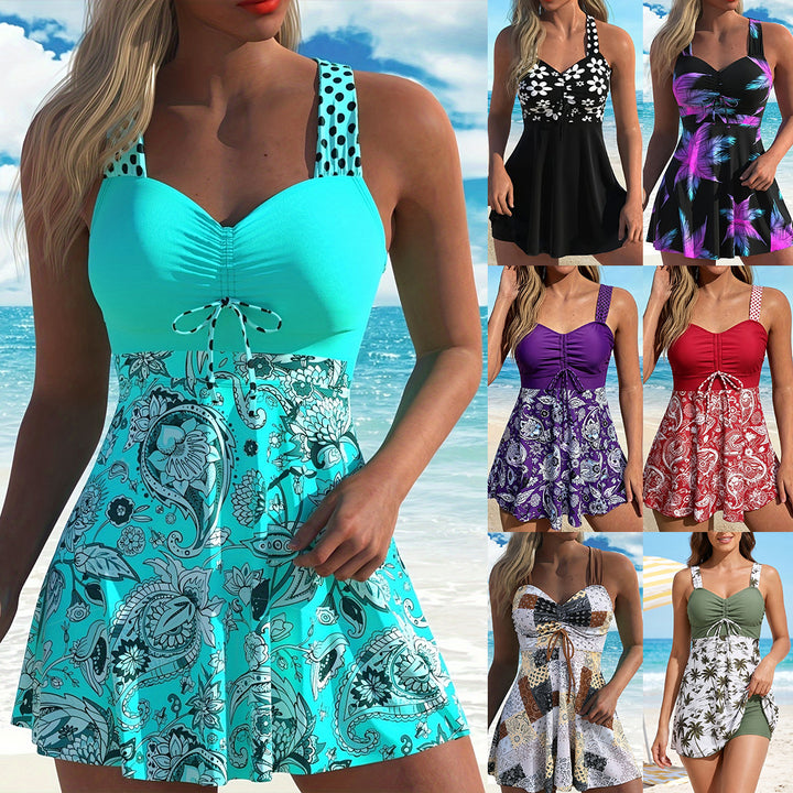 Damen Figurumspielender Tankini mit modischem Rock Echo Archiv
