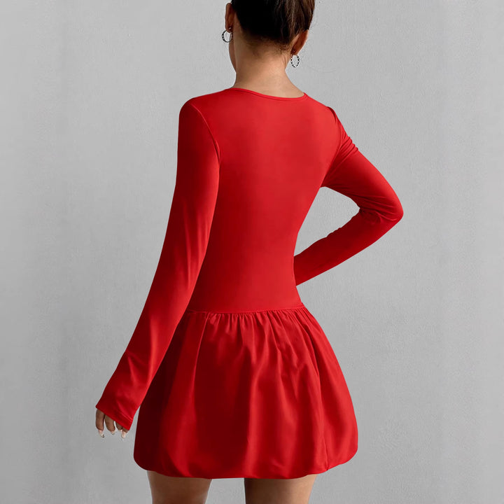 Damen Figurumspielendes Kleid mit langen Ärmeln und gerafftem Saum Echo Archiv