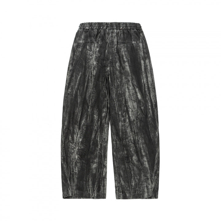 Unisex Weite Cropped-Hose mit asymmetrischen Lageinsätzen, elastischem Bund und beschichteter Struktur Echo Archiv