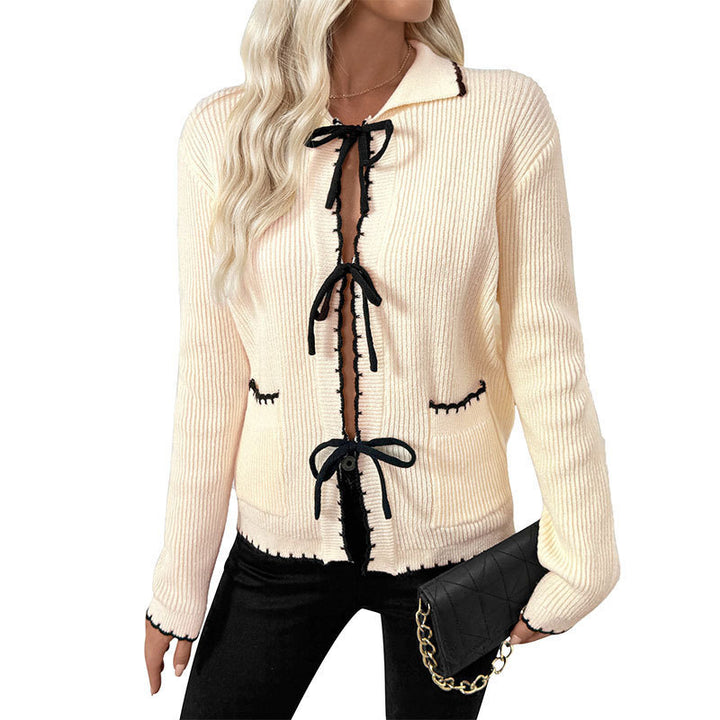 Damen Strickjacke mit kontrastierenden Bändern Echo Archiv