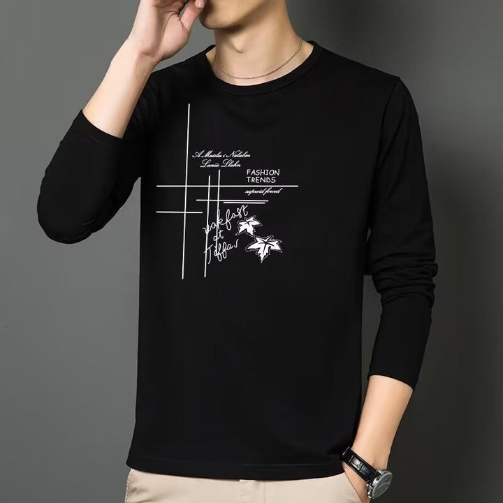 Herren Modisches Langarmshirt mit kreativem Druck Echoarchiv