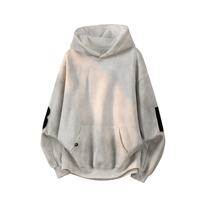 Unisex Oversize Kapuzenpullover mit handschriftlichem Grafik-Print, Kängurutasche & geripptem Saum Echoarchiv