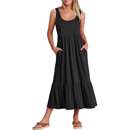 Damen Maxikleid mit fließendem Rock und praktischen Taschen Echo Archiv