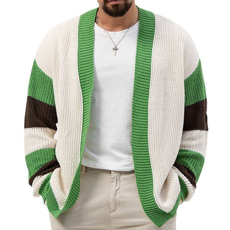 Herren Strickjacke mit modernem Farbblock-Design Echoarchiv