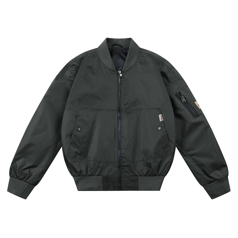 Herren  leichte Nylon Bomberjacke mit geripptem Kragen, Bündchen, Saum und Ärmeltasche mit Reißverschluss Echo Archiv