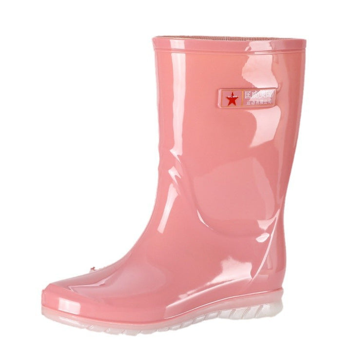 Damen Mittelhohe wasserdichte Gummistiefelette mit glänzender PVC‑Optik und rutschfester Sohle Echoarhiv – Lioré