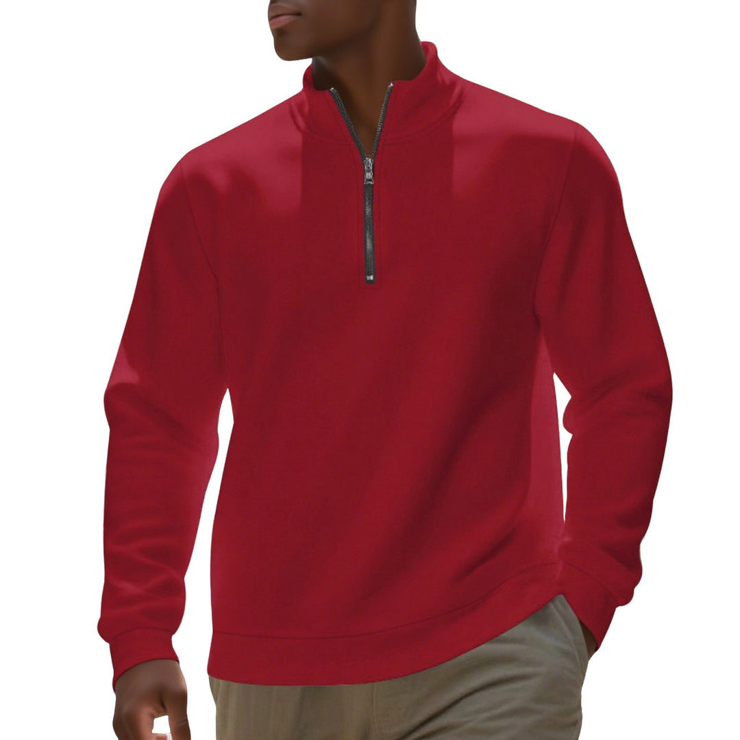Herren nan Halbzip-Sweatshirt aus Baumwollmix mit Stehkragen, weichem Innenfutter und Rippbündchen Echo Archiv