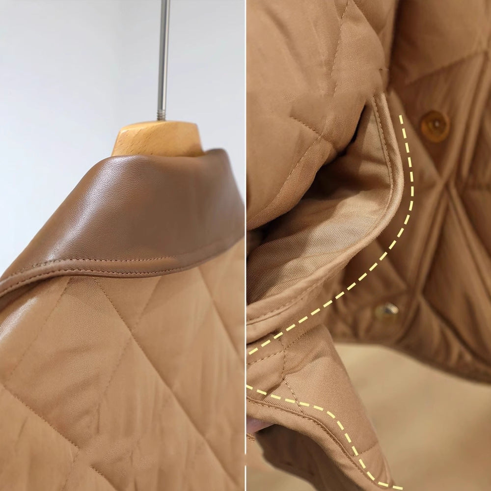 Damen Steppjacke mit hochwertigem Lederkragen Echoarchiv