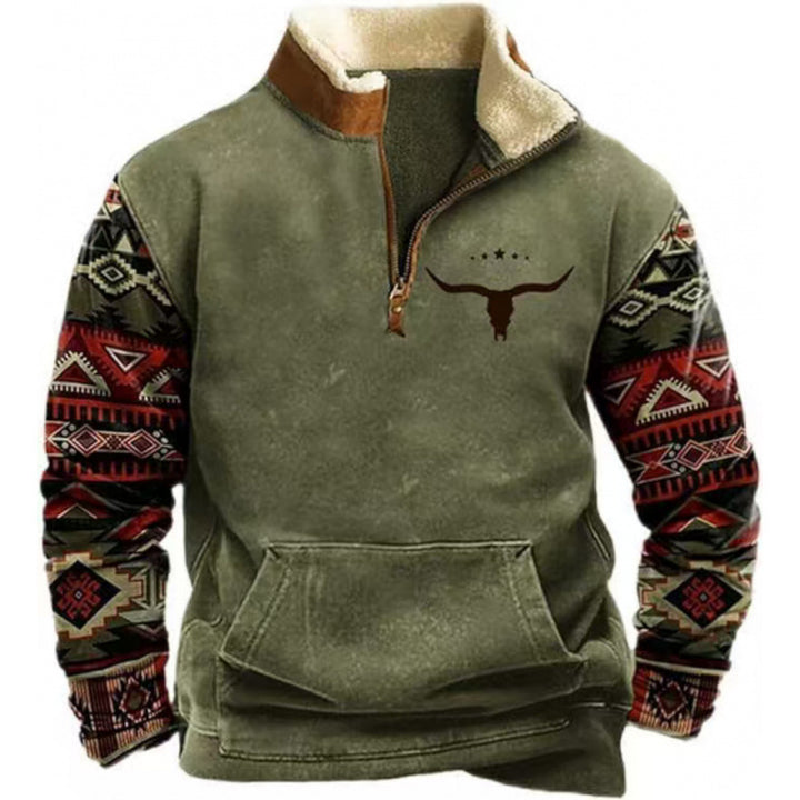 Herren Wärmender Fleece-Pullover mit Stehkragen Echoarchiv
