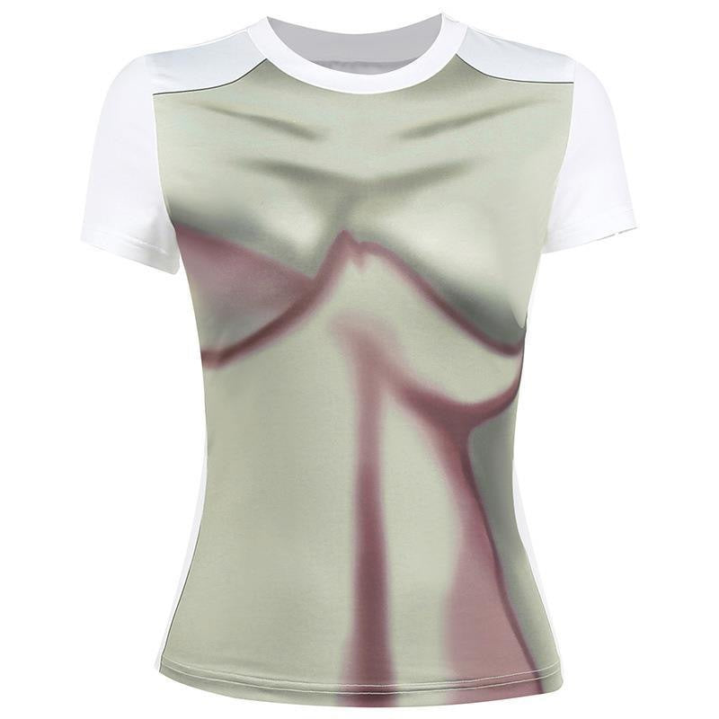 Damen Kreatives T-Shirt mit einzigartigem Grafikdesign Echo Archiv