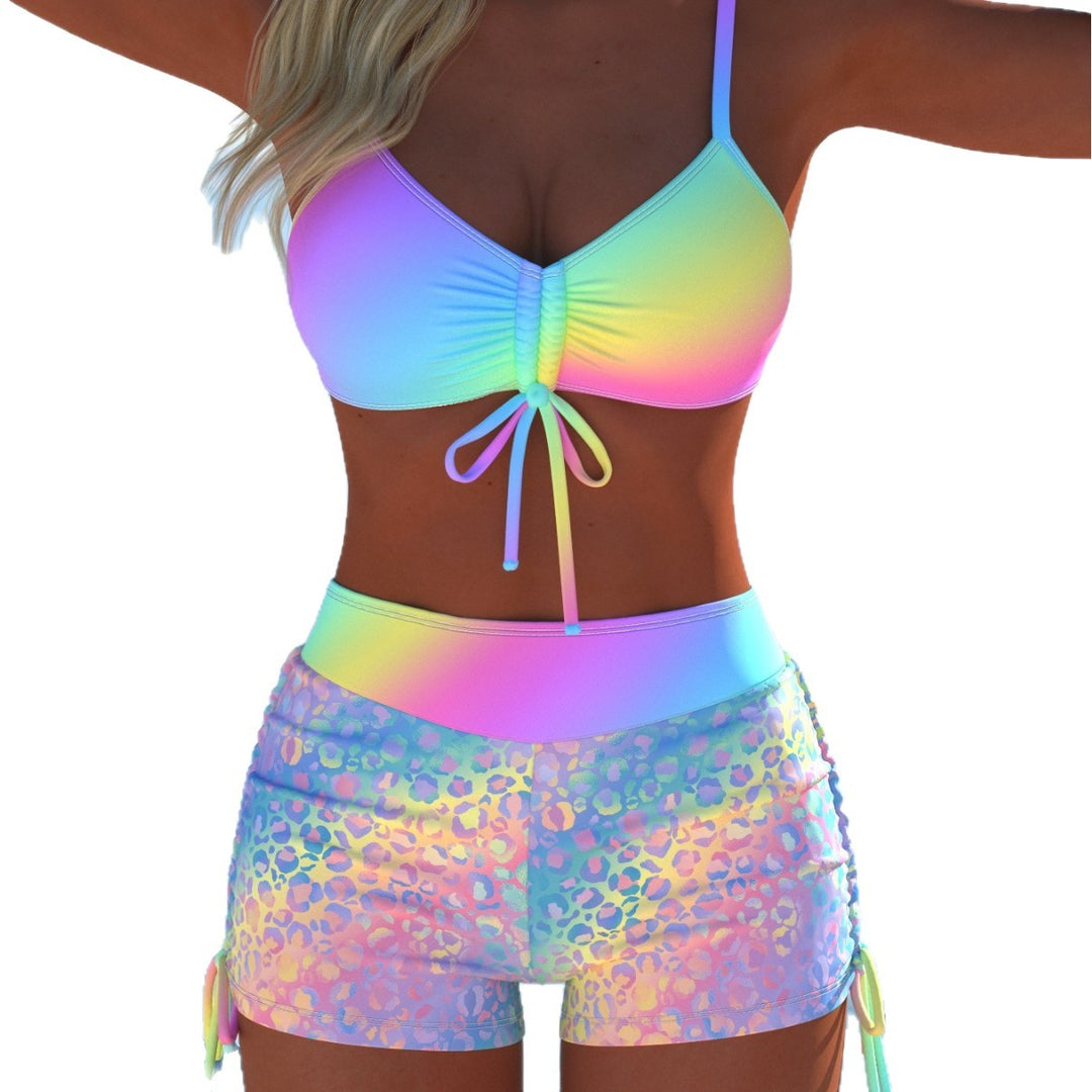 Damen Bikini-Oberteil und Hochschnitt Badeshorts Echo Archiv