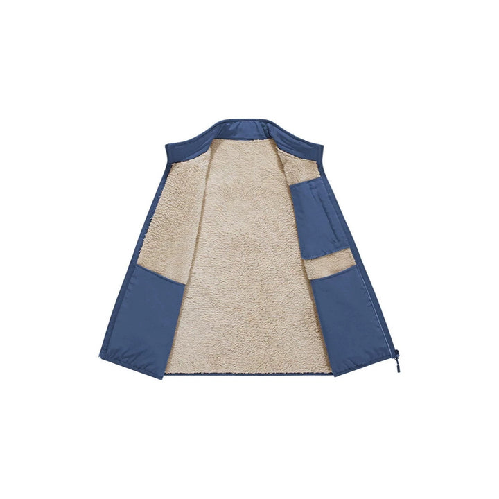 Herren Sherpa-gefütterte Softshell-Weste mit Stehkragen und Reißverschlusstaschen Echoarchiv