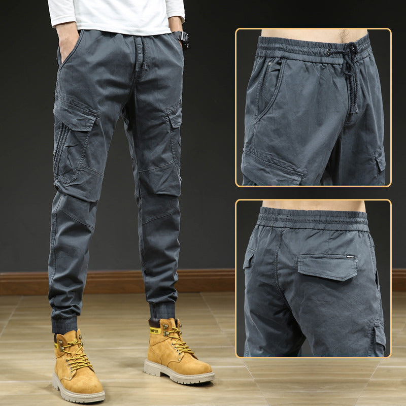 Herren bequeme Cargo-Hose mit elastischem Bund und mehreren Taschen Echoarchiv