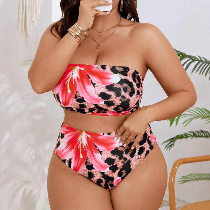 Damen Hochgeschnittenes Bikini-Set mit farbenfrohem Blumendesign Echo Archiv