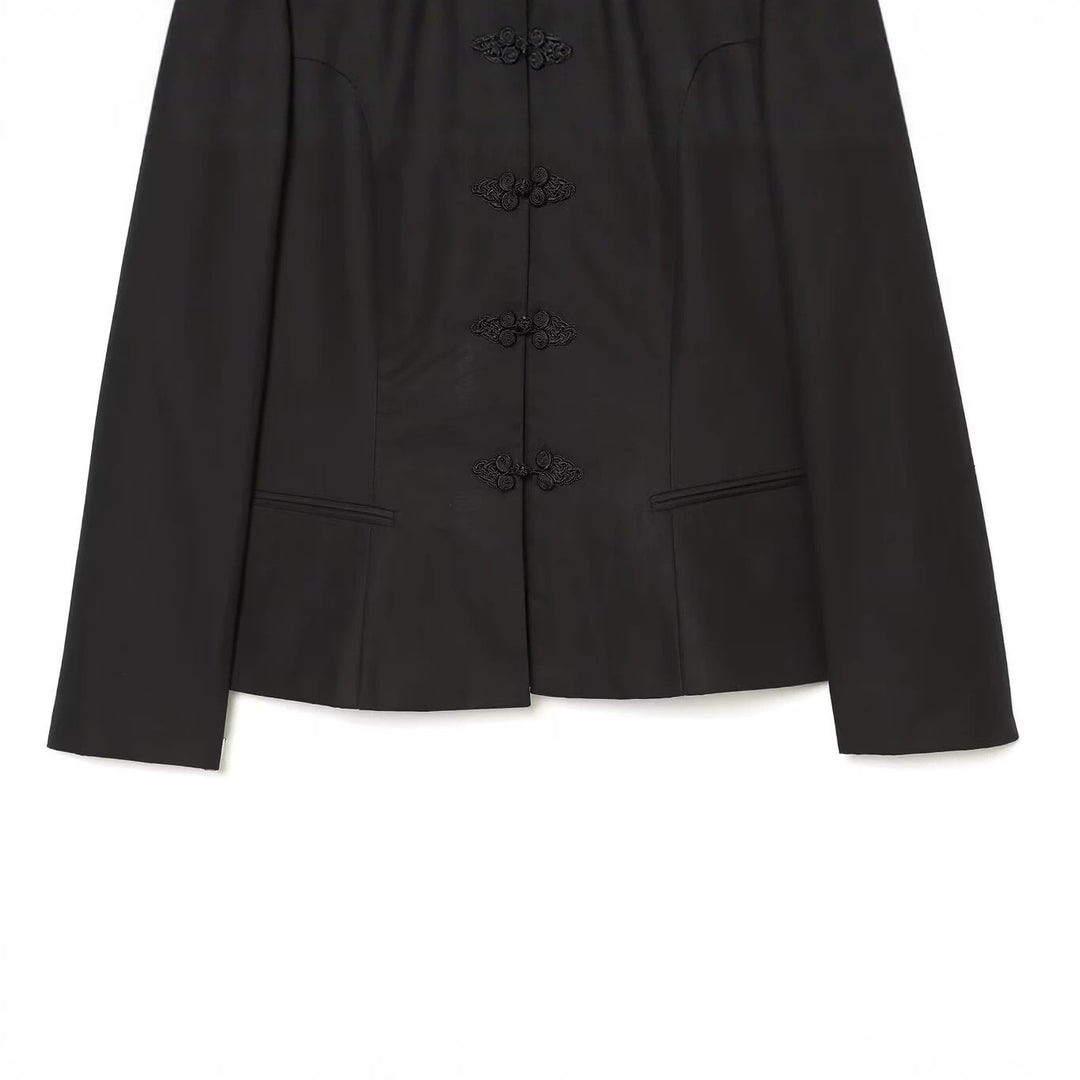 Damen Jacke im Mandarin-Stil mit Stehkragen und Zierfroschverschlüssen Echo Archiv