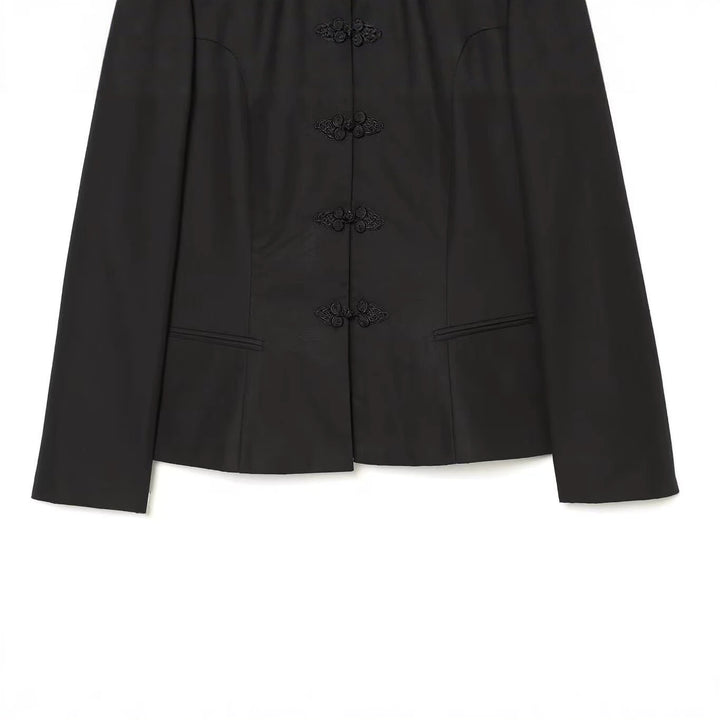 Damen Jacke im Mandarin-Stil mit Stehkragen und Zierfroschverschlüssen Echo Archiv