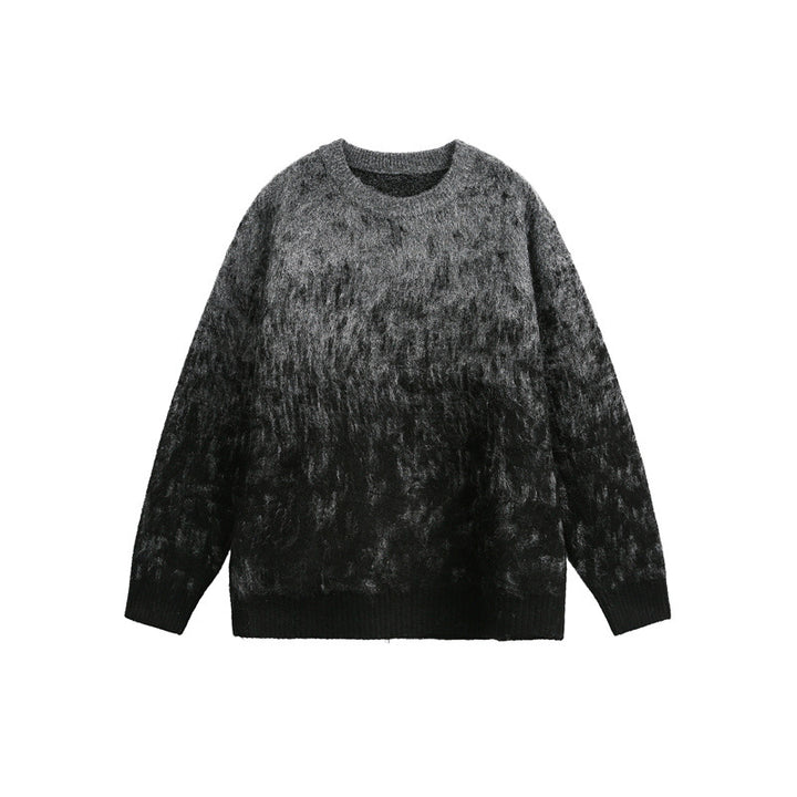 Unisex Oversize Grobstrickpullover mit sanftem Farbverlauf und Rundhalsausschnitt Echoarchiv