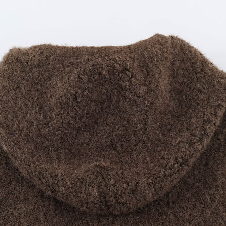 Damen Teddy-Fleece-Weste mit Kapuze, Reißverschluss und aufgesetzten Taschen Echoarchiv