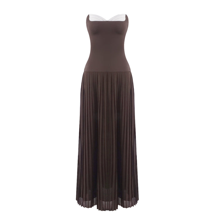 Damen Elegantes Maxikleid mit tiefem V-Ausschnitt und fließendem Rock Echo Archiv