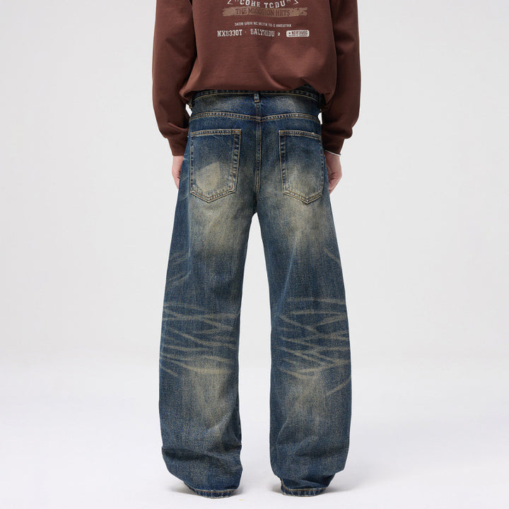 Damen High-Waist Ballon-Jeans mit Used-Waschung und weitem Statement-Bein Echo Archiv