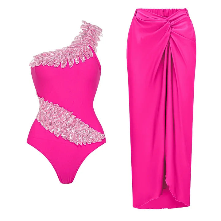 Damen Eleganter Einteiler mit funkelnden Paillettenapplikationen Echo Archiv