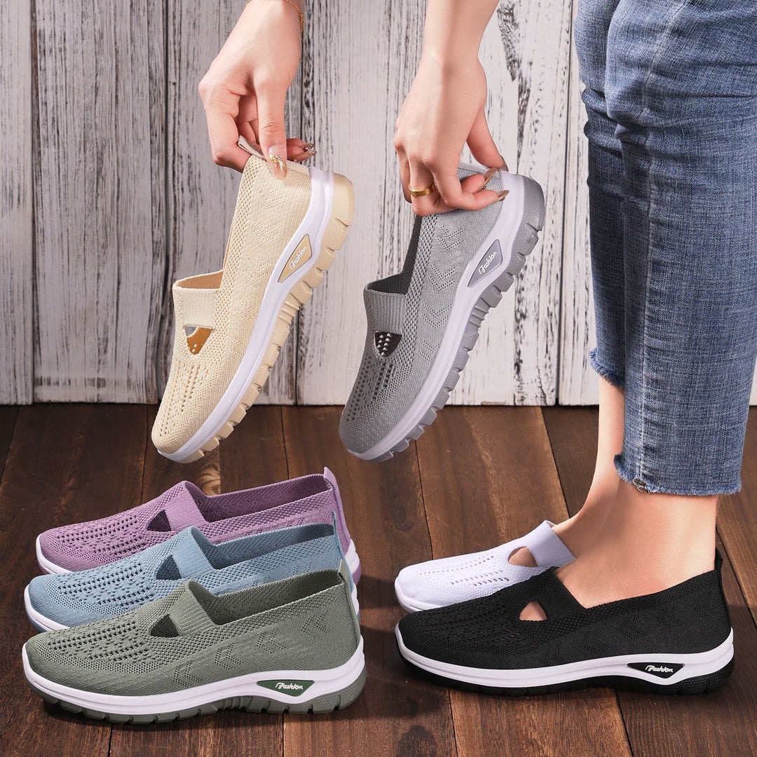 Damen nan gestrickter Schlupfsneaker mit atmungsaktivem Obermaterial und stoßdämpfender Profilsohle Echo Archiv