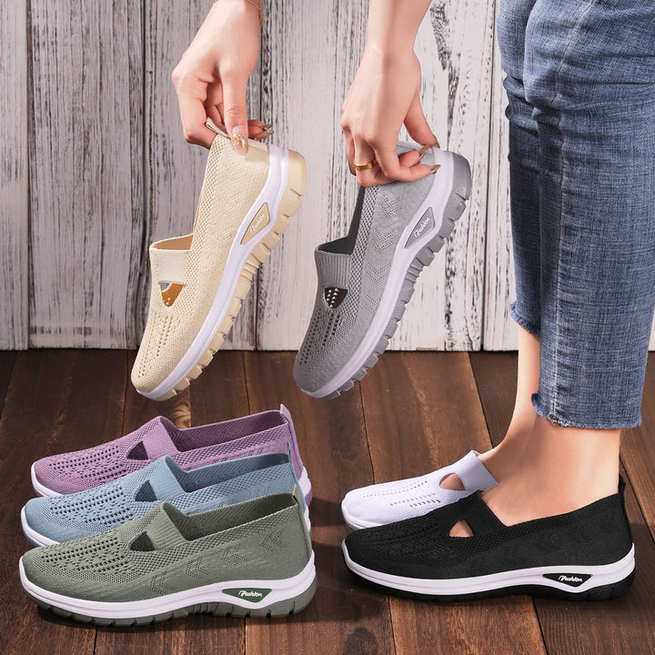 Damen nan gestrickter Schlupfsneaker mit atmungsaktivem Obermaterial und stoßdämpfender Profilsohle Echo Archiv