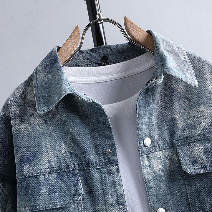 Herren Lässige Denim-Jacke mit leichtem Used-Look Echoarchiv