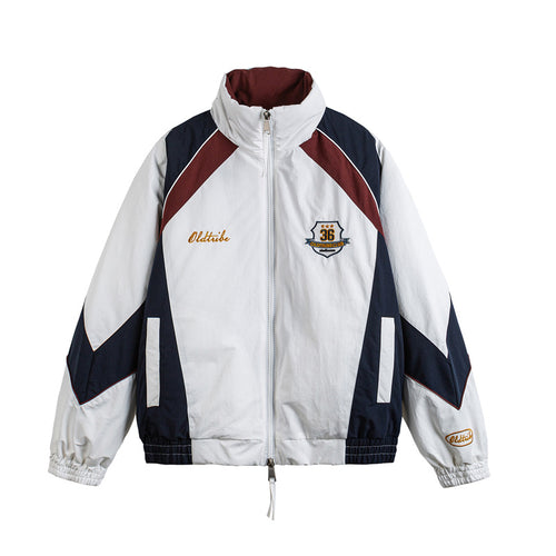 Unisex Retro-Trackjacke im Vintage-Sportstyle mit Stehkragen und Logostick Echoarchiv