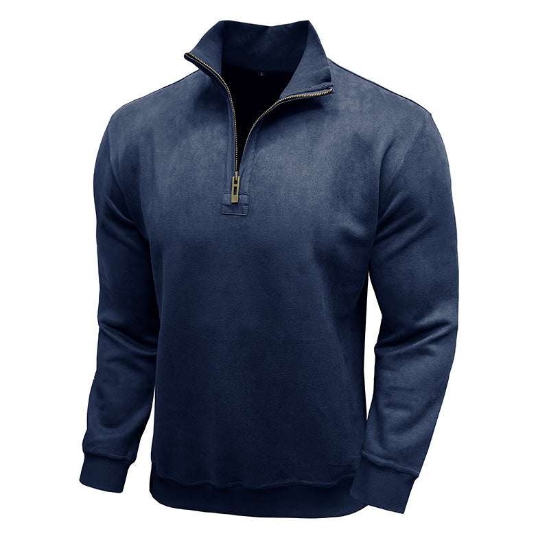 Herren Fleece-Pullover mit Stehkragen und Reißverschluss Echoarchiv