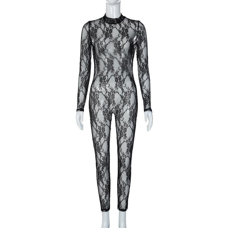 Damen Langärmliger Body mit floraler Spitze Echo Archiv