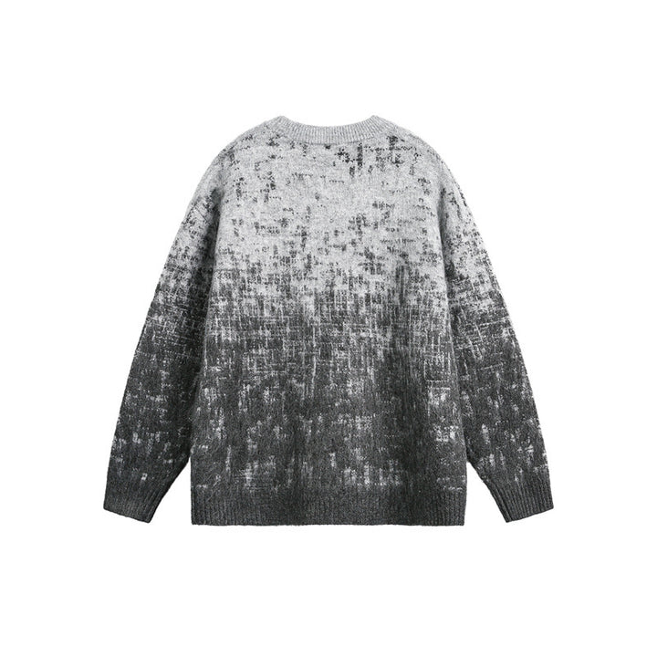 Unisex Oversize Grobstrickpullover mit sanftem Farbverlauf und Rundhalsausschnitt Echoarchiv