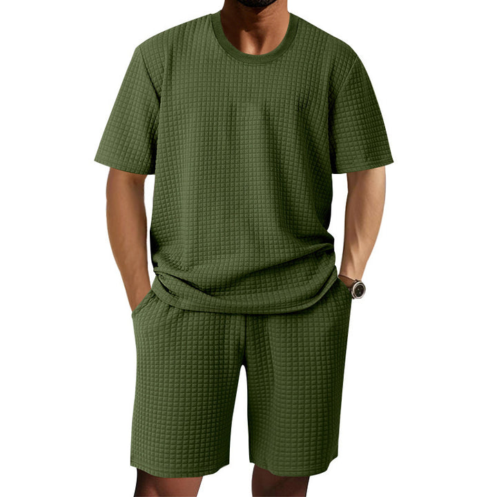 Herren bequemer Struktur-Shorts-Set Echoarchiv