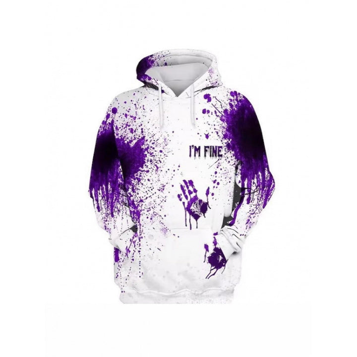 Damen Kreativer Kapuzenpullover mit blutrotem Print Echoarchiv