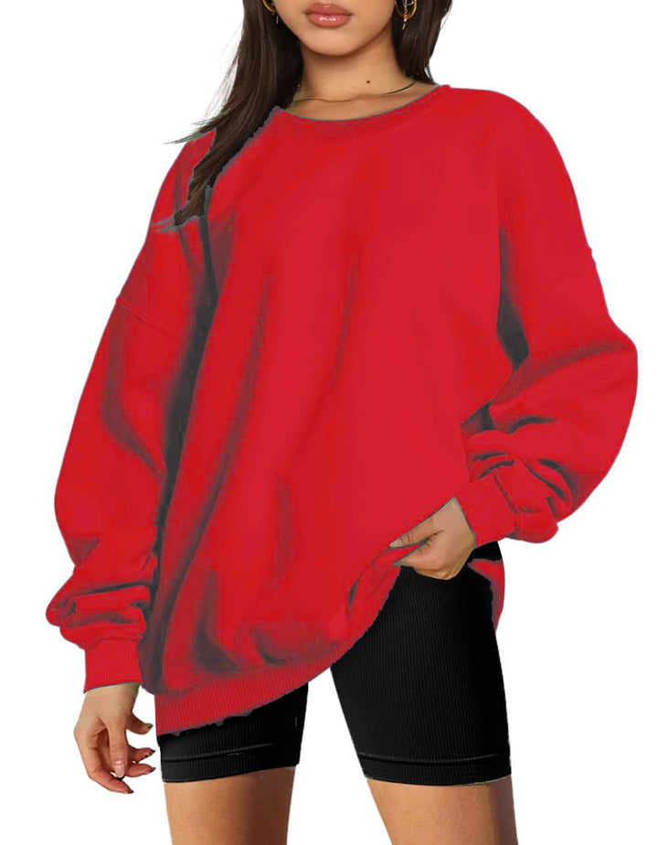 Damen nan extralanger Oversize-Sweatpullover mit Ballonärmeln, geripptem Saum und angerauter Innenseite Echo Archiv