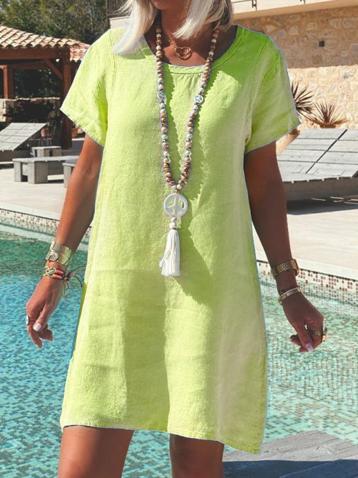 Damen Leichtes Strandkleid aus atmungsaktivem Leinen Echo Archiv