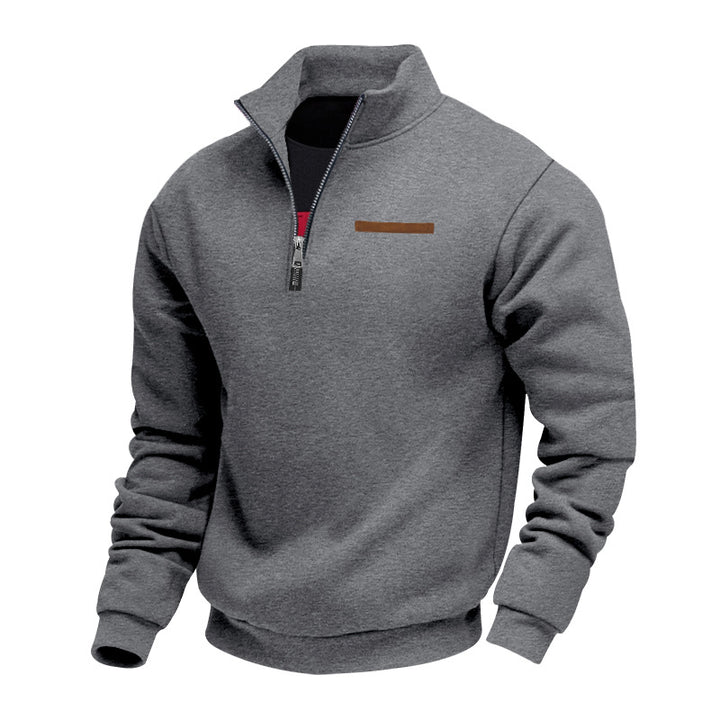 Herren warmer Stehkragenpullover mit halbem Reißverschluss Echoarchiv
