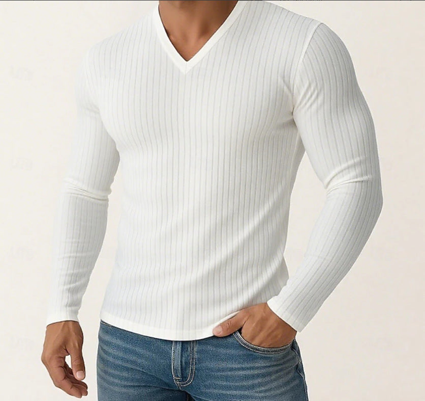 Herren Langarmshirt mit feiner Rippenstruktur Echoarchiv