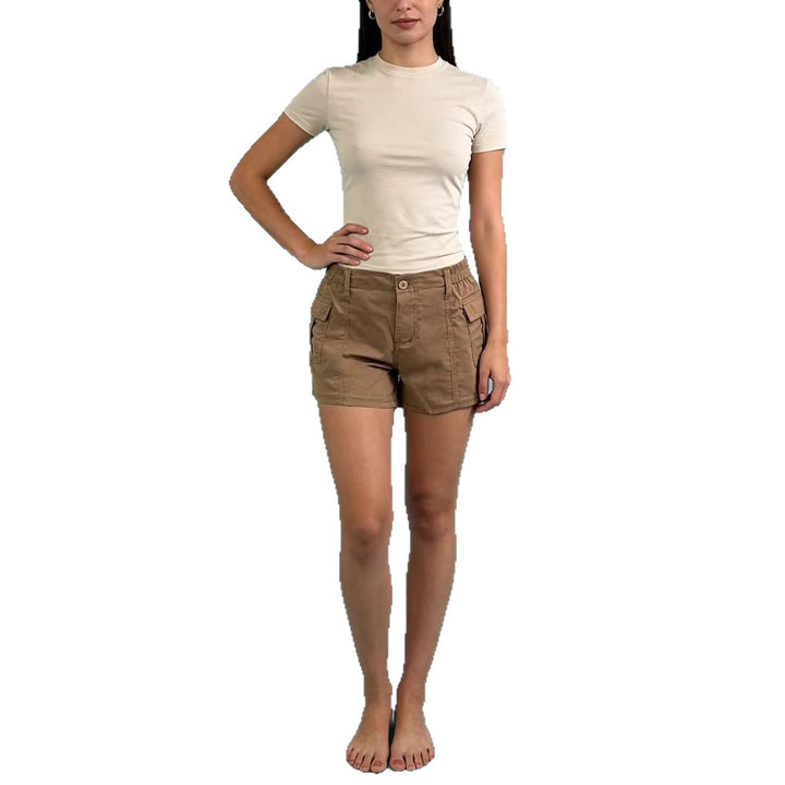 Damen Cargo-Shorts mit funktionalen Seitentaschen und elastischem Bund Echo Archiv