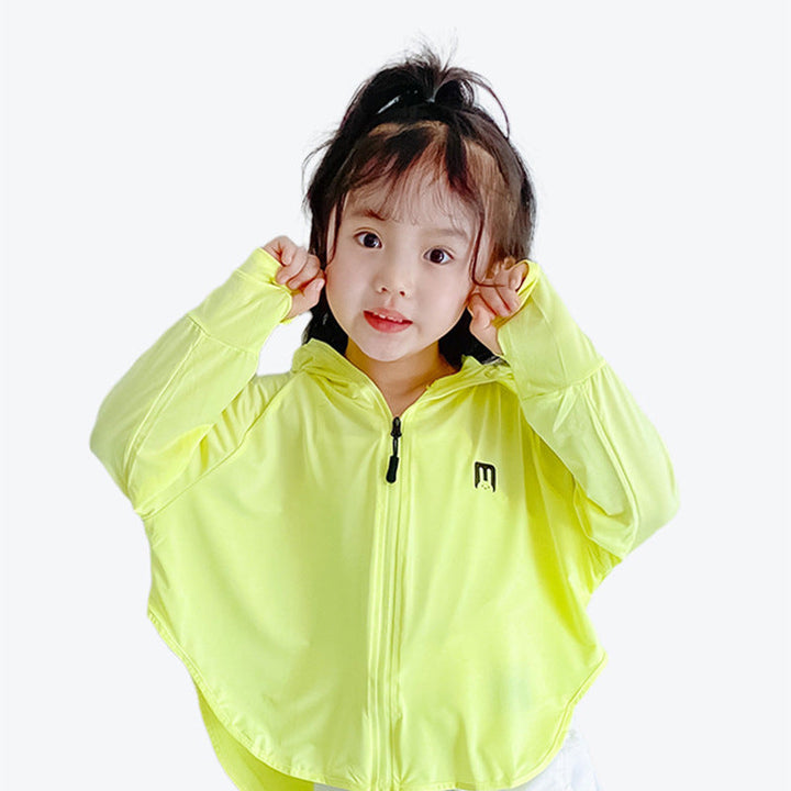 Unisex nan UV-Schutz Kapuzenjacke für Kinder mit integrierter Gesichtsmaske und Daumenlöchern  Echo Archiv