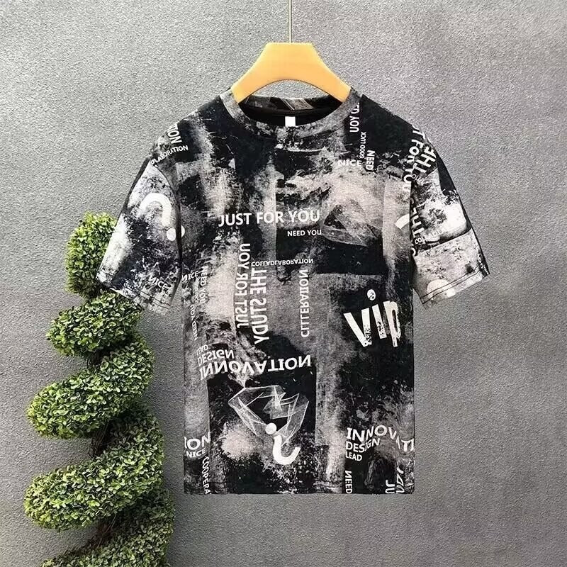 Herren T-Shirt mit kreativem Druckdesign und lockerer Passform Echoarchiv