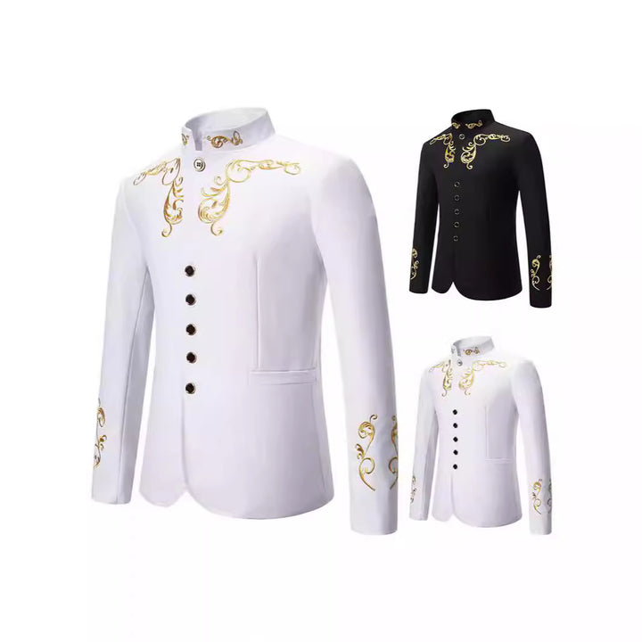 Herren Eleganter Blazer mit kunstvollen Stickereien Echoarchiv