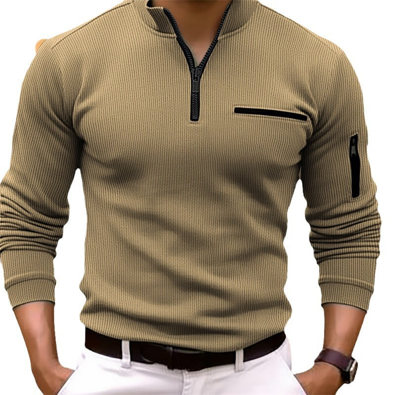 Herren Sportliches Langarm-Zip-Shirt Echoarchiv