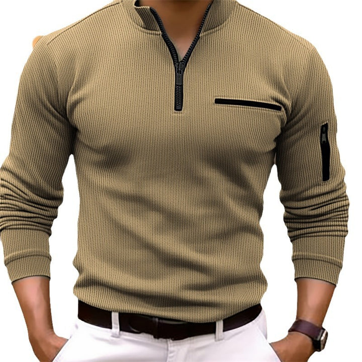 Herren Sportliches Langarm-Zip-Shirt Echoarchiv