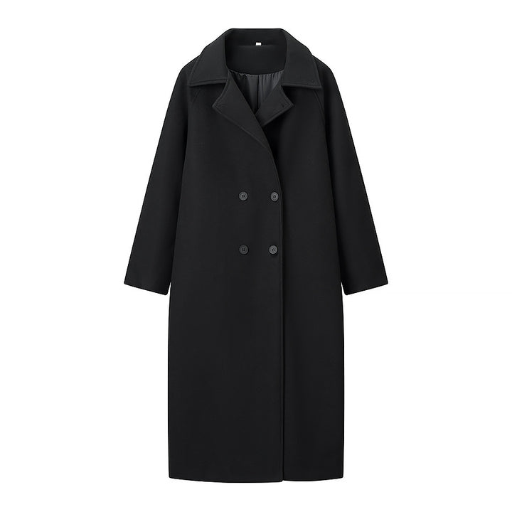 Damen Doppelreihiger Oversize-Wollmix-Mantel mit fallendem Revers und langer Silhouette Echo Archiv