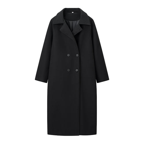 Damen Doppelreihiger Oversize-Wollmix-Mantel mit fallendem Revers und langer Silhouette Echo Archiv