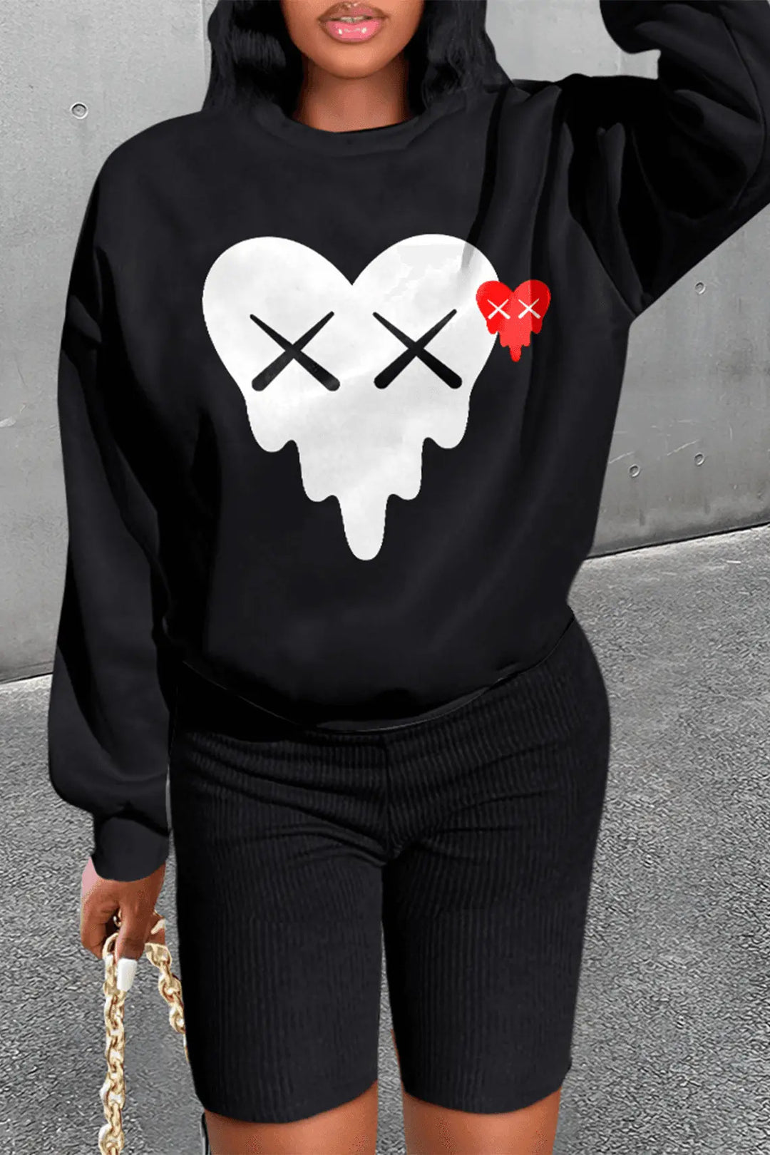 Herren Sweatshirt mit kreativer Herz-Grafik Echoarchiv