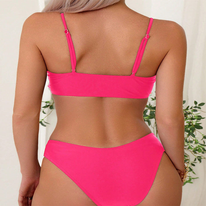 Damen Triangel-Bikini-Set mit Schleifen-Detail und modischen Einschnitten Echo Archiv