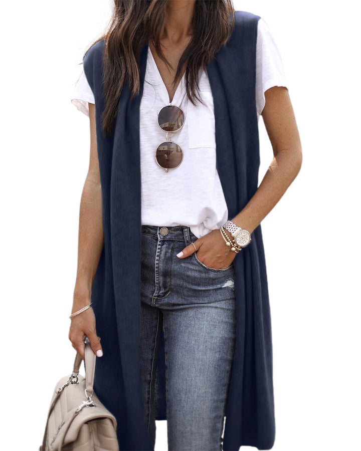Damen Strickweste im lässigen Oversized-Design mit offenen Fronten und kurzer Ärmellänge – Veloura